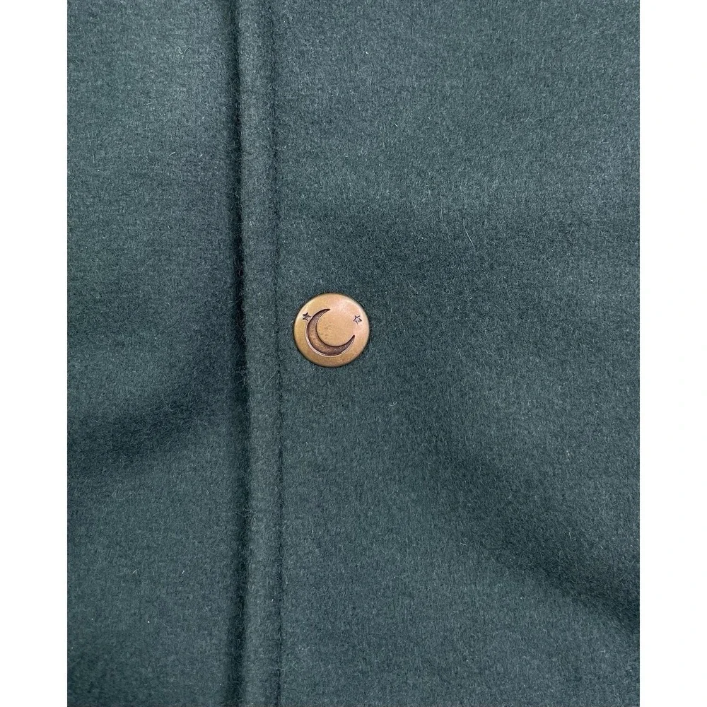 Luna Pier Varsity Jacket Mens L Green Wool Leather‎ Sleeve Wild Bunch Letterman